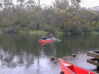setting out from the flooded Moleside camp landing